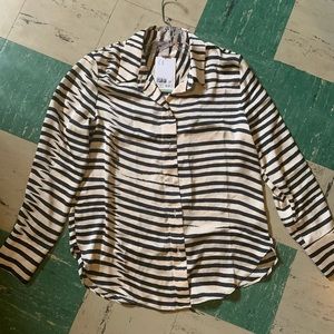 H&M WOMENS ZEBRA SILK SHIRT NWT